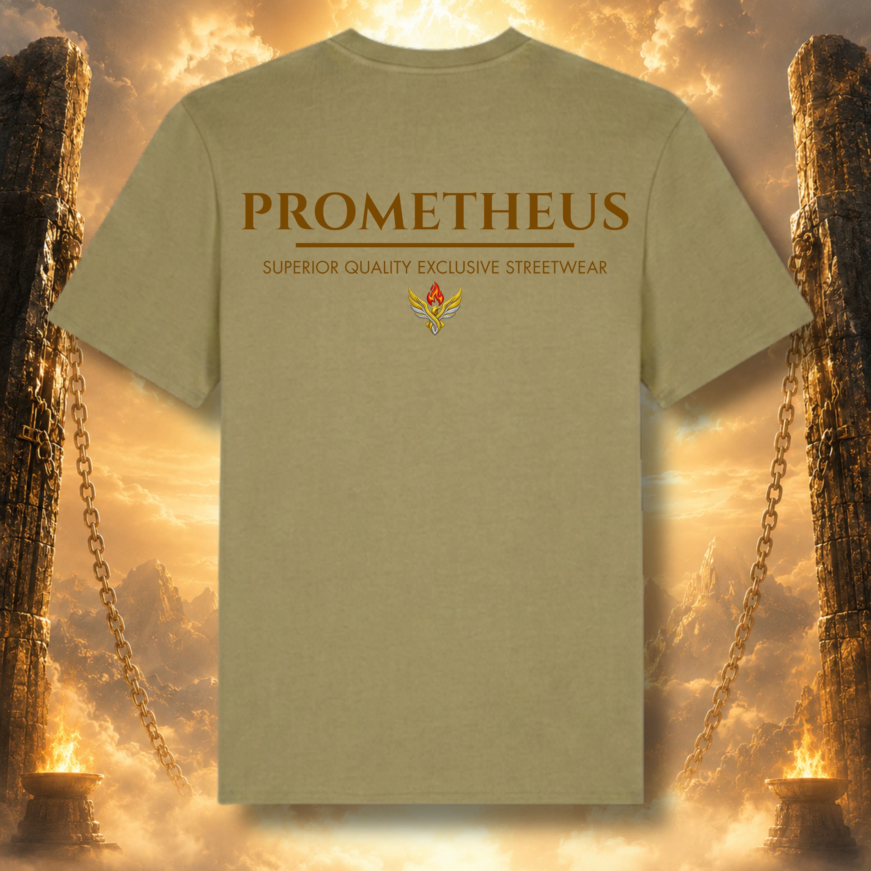 Prometheus Superior Quality Shirt mit Adler Motiv Khaki