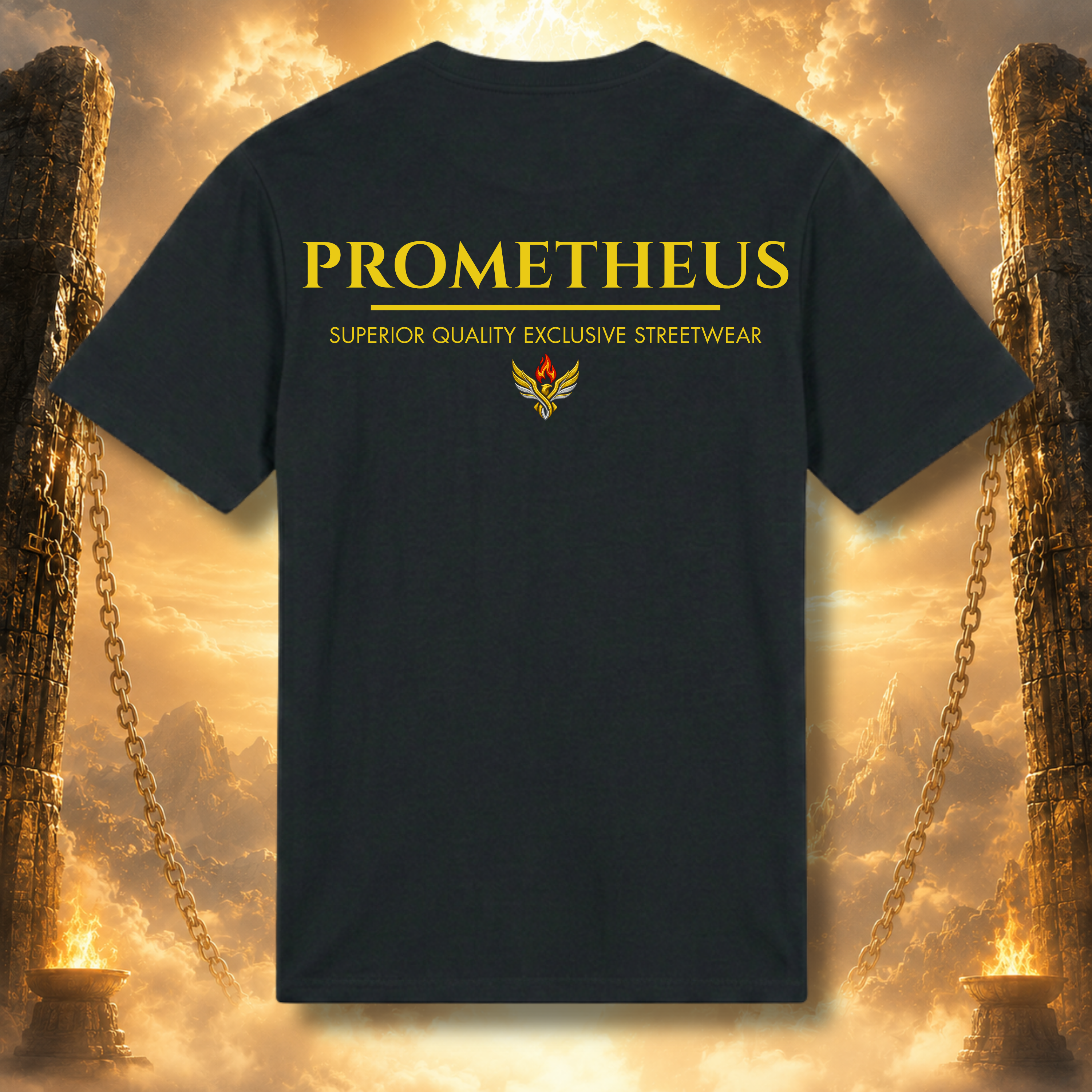 Prometheus Superior Quality Shirt mit Adler Motiv Schwarz
