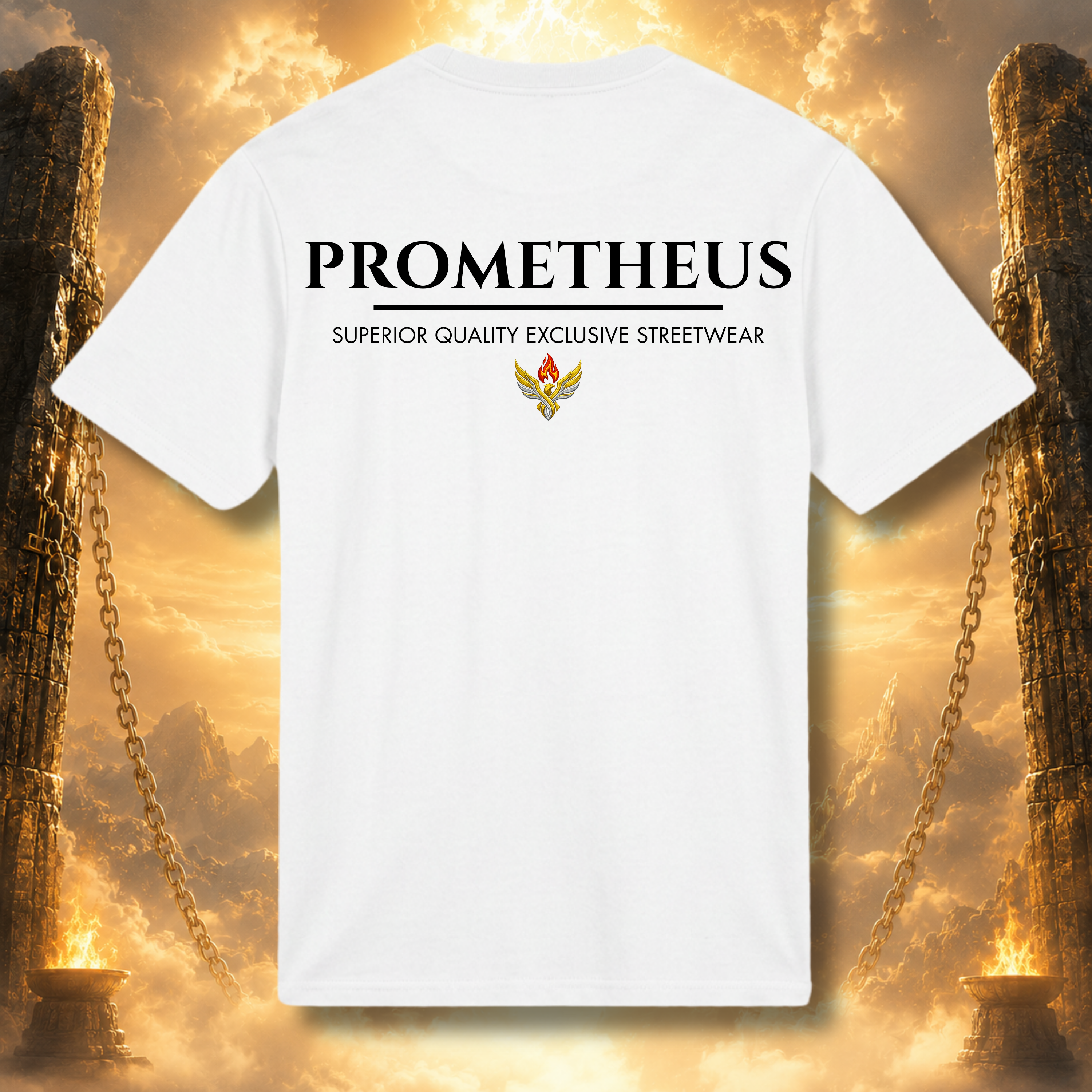 Prometheus Superior Quality Shirt mit Adler Motiv Weiß