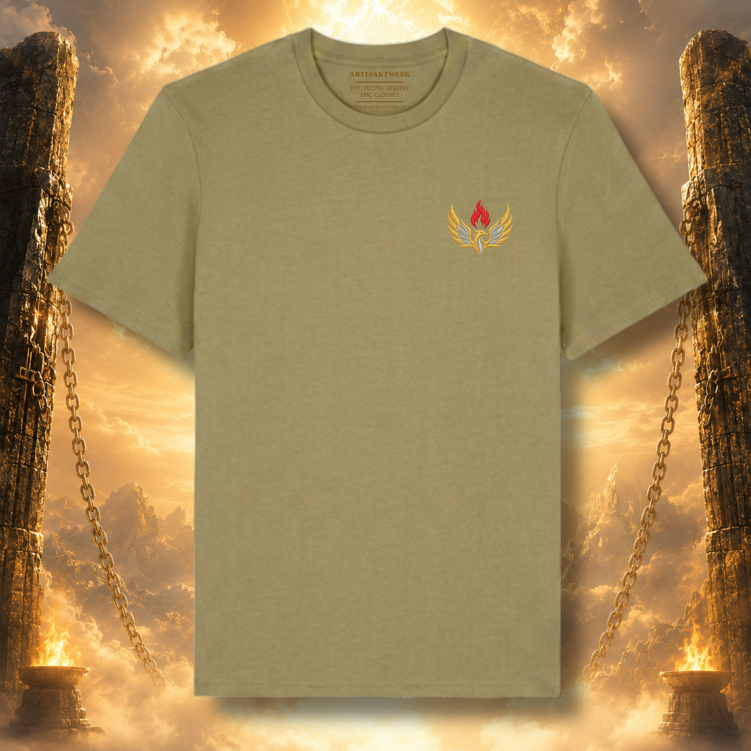 Prometheus Superior Quality Shirt mit Adler Motiv Khaki